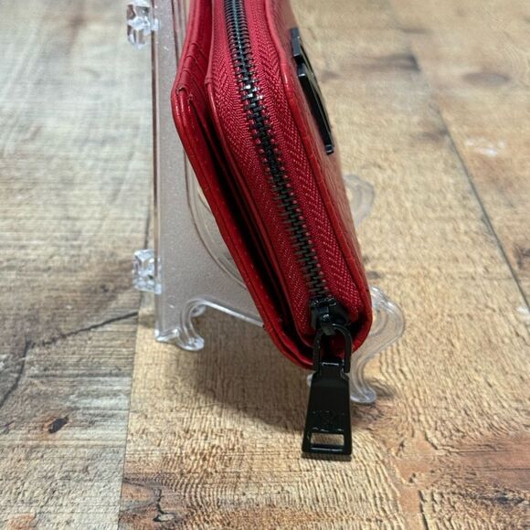 BADGLEY MISCHKA Red Croco Embossed Short Wallet Red /Vegan Leather - Picture 5 of 14